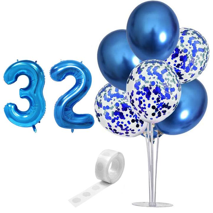 بادکنک آرایی مستر تم طرح کروم شیشه ای پولکی کد 32 بسته 11 عددی